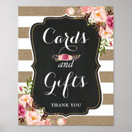 Kaarten en twitteraars van de Rustic Burlap Poster