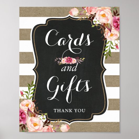 Kaarten en twitteraars van de Rustic Burlap Poster (Voorkant)