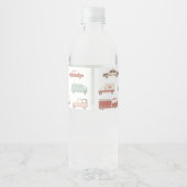 Kaarten en vrachtwagens Boy Birthday Party Waterfles Etiket (Achterkant)