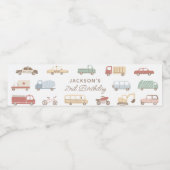 Kaarten en vrachtwagens Boy Birthday Party Waterfles Etiket (Enkel label)