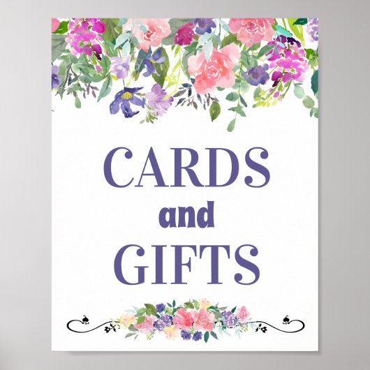 Kaarten en Waterverf van Gifts Roze en Floral Poster (Voorkant)