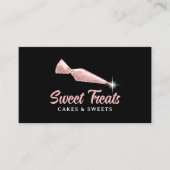 Kaarten en zoetskoeken Roos Gold Pipet Black Visitekaartje (Voorkant)