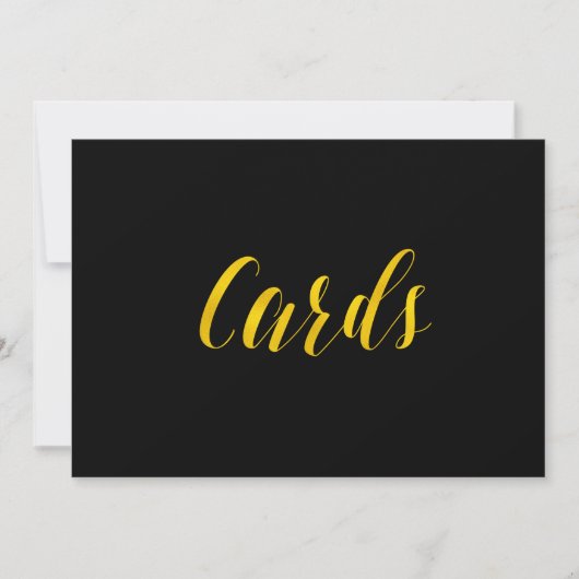"Kaarten" Faux Gold Foil Chic Wedding Sign Kaart (Voorkant)