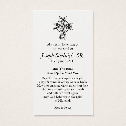 Kaarten gebeden | Beloved St Patrick Visitekaartje (Achterkant)