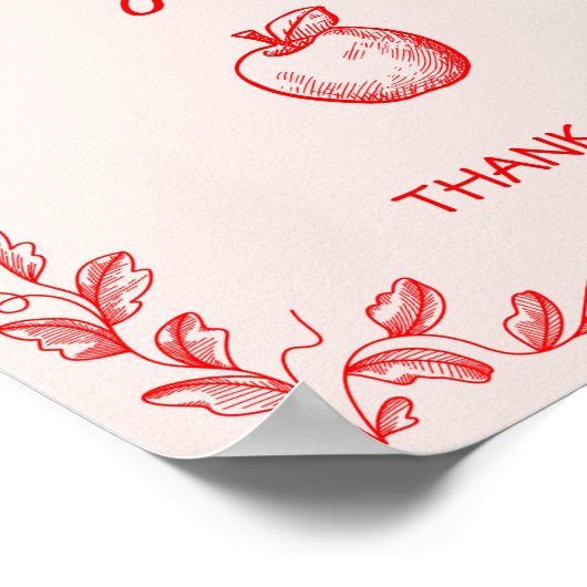 Kaarten & geschenken Apple Hand getrokken Baby sho Poster (Hoek)