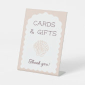 Kaarten & Geschenken Beach Babe Seashell Baby show Reclamebord Met Voetstuk (Voorkant)