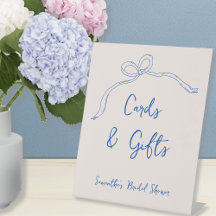 Kaarten & Geschenken Blue Bow Hand getrokken Vrijg
