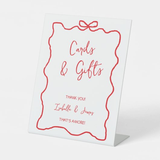 Kaarten & Geschenken Boog Hand getrokken Wavy Kopp Reclamebord Met Voetstuk (Voorkant)