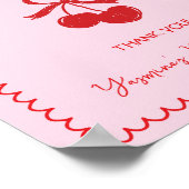 Kaarten & Geschenken Cherry Bow Hand getrokken Bab Poster (Hoek)