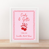 Kaarten & Geschenken Cherry Bow Hand getrokken Vri Poster