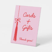 Kaarten & Geschenken Coquette Bow Tassel Afstudere Reclamebord Met Voetstuk (Voorkant)