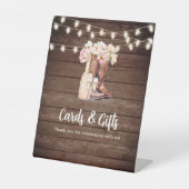 KAARTEN & GESCHENKEN Cowgirl Laarzen Vrijgezellenf Reclamebord Met Voetstuk (Voorkant)