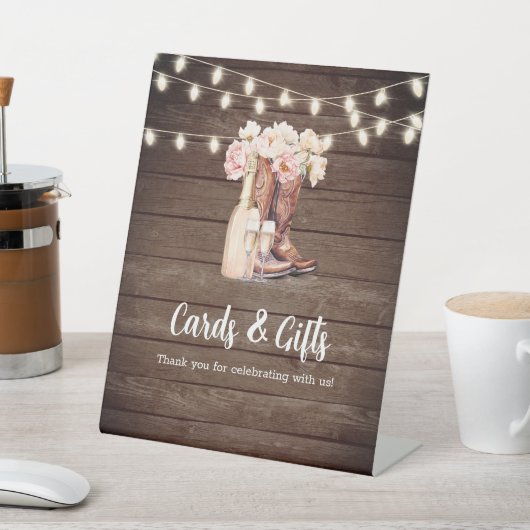 KAARTEN & GESCHENKEN Cowgirl Laarzen Vrijgezellenf Reclamebord Met Voetstuk (Insitu)