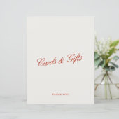 Kaarten & Geschenken Elegant Rood & Ivoor Trouwbor (Staand voorkant)