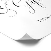 Kaarten & Geschenken Elegantie Script Bruiloft Poster (Hoek)