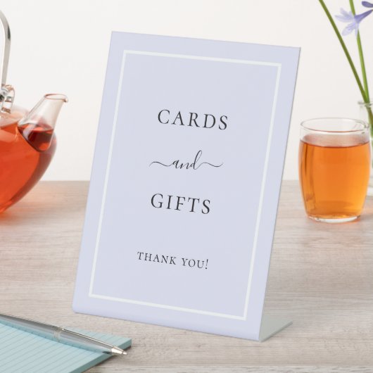 Kaarten geschenken gouden partij lavendel reclamebord met voetstuk (Insitu)