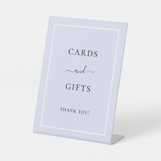 Kaarten geschenken gouden partij lavendel reclamebord met voetstuk (Voorkant)