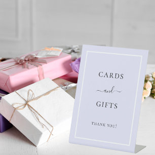 Kaarten geschenken gouden partij lavendel reclamebord met voetstuk