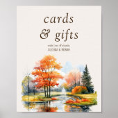 Kaarten & geschenken Herfst Lake bruiloft digitaal Poster (Voorkant)