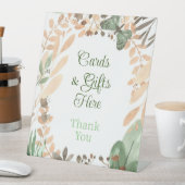 Kaarten & geschenken hier teken bruiloft reclamebord met voetstuk (Insitu)