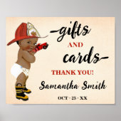 Kaarten & Geschenken Little AA Brandweerman Baby s Poster (Voorkant)