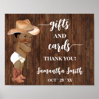 Kaarten & Geschenken Little AA Cowboy Baby shower  Poster