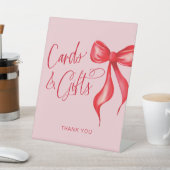 Kaarten & geschenken Roze Rode strik Reclamebord Met Voetstuk (Insitu)