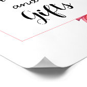 Kaarten Geschenken Roze Witte Bloemen bruiloft Pos Poster (Hoek)