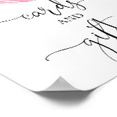 Kaarten geschenken teken blush roze floral baby sh poster (Hoek)