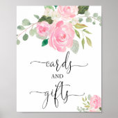 Kaarten geschenken teken blush roze floral baby sh poster (Voorkant)