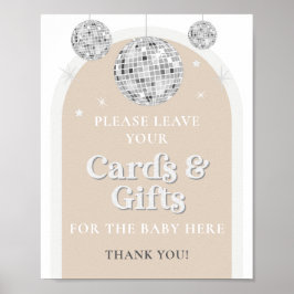 Kaarten & Geschenken Teken Disco Ball Baby shower Poster