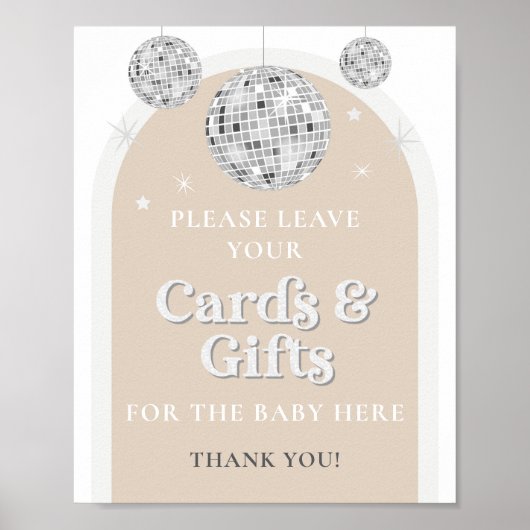 Kaarten & Geschenken Teken Disco Ball Baby shower Poster (Voorkant)