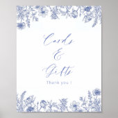 Kaarten & geschenken Toile wit en blauw Poster (Voorkant)