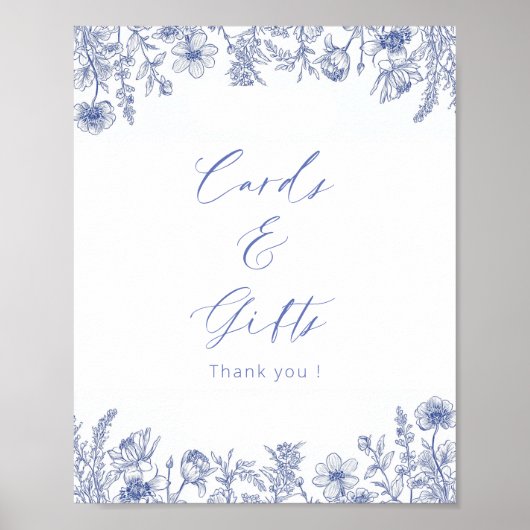 Kaarten & geschenken Toile wit en blauw Poster (Voorkant)
