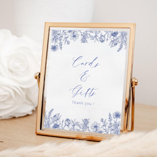 Kaarten & geschenken Toile wit en blauw Poster