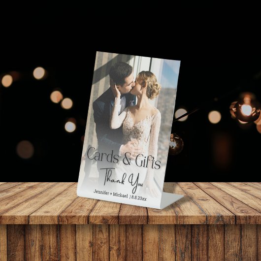 Kaarten & Geschenken Trouwfoto Dank u Reclamebord Met Voetstuk