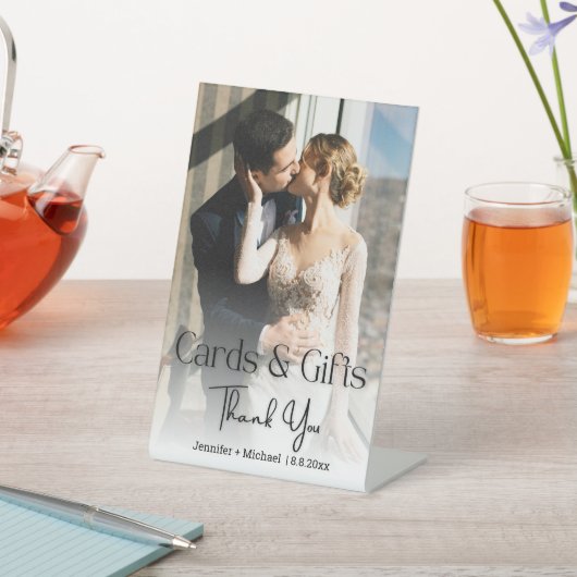 Kaarten & Geschenken Trouwfoto Dank u Reclamebord Met Voetstuk (Insitu)