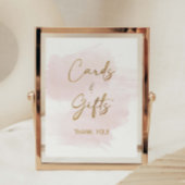 Kaarten & Geschenken Waterverf Blush & Gouden Douc Poster