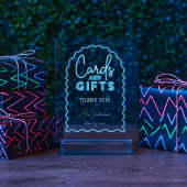 Kaarten & Geschenken Wavy Blue Neon Afstudeerfeest Acryl Bord