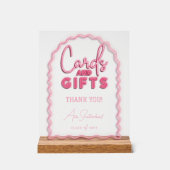 Kaarten & Geschenken Wavy Roze Neon Afstudeerfeest Acryl Bord (Voorkant)