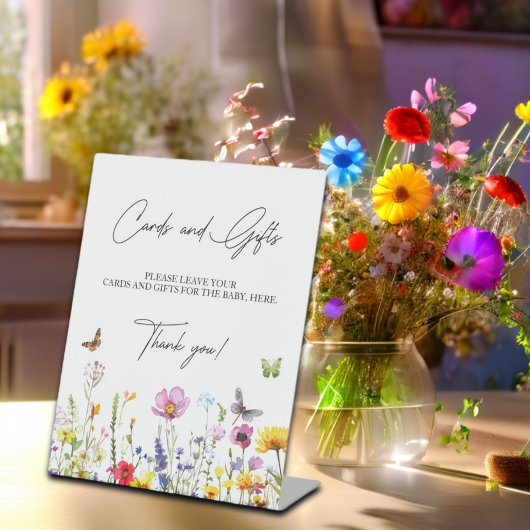 Kaarten & Geschenken Wildflowers Vlinders Baby sho Reclamebord Met Voetstuk