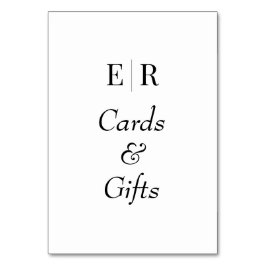 Kaarten & Geschenken Zwart-wit Monogram Tafelteken