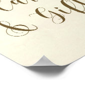 Kaarten Gifts bruiloft bord ivoor roze bloemen Poster (Hoek)