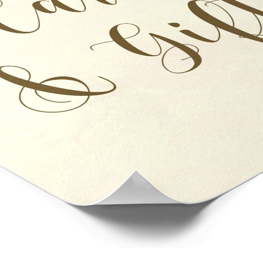 Kaarten Gifts bruiloft bord ivoor roze bloemen Poster (Hoek)