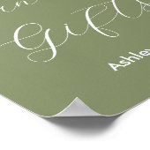 Kaarten Gifts Sage Green White Wedding Poster (Hoek)