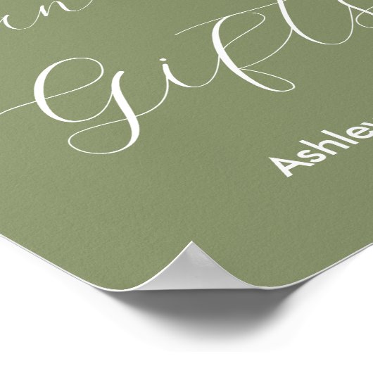 Kaarten Gifts Sage Green White Wedding Poster (Hoek)