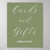Kaarten Gifts Sage Green White Wedding Poster (Voorkant)