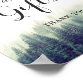 Kaarten Gifts Wedding Sign Elegant Pine Trees Fore Poster (Hoek)