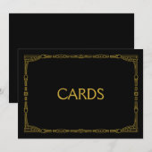 "Kaarten" Goud Art Deco Stijl Trouwbord Kaart (Voorkant / Achterkant)