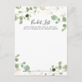 Kaarten gouden Confetti Eucalyptus Wedding Bucket  (Voorkant)